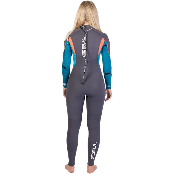 Gul Womens Response 3/2mm GBS Back Zip Wetsuit RE1232-C1 - Grey / Marbel